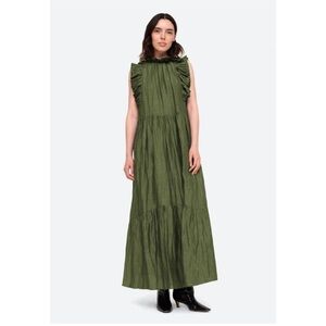 Sea New York Elegant Green Sleeveless Maxi Dress